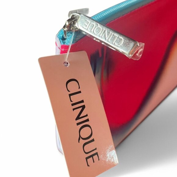 NWT Clinique Multicolored Graffiti Paint Drip Top Zip Cosmetic Bag - Picture 3 of 3